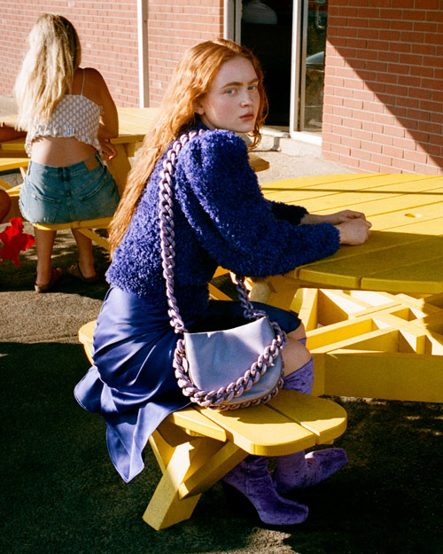 Sadie Sink wears Stella McCartney in the brand's winter womenswear collection