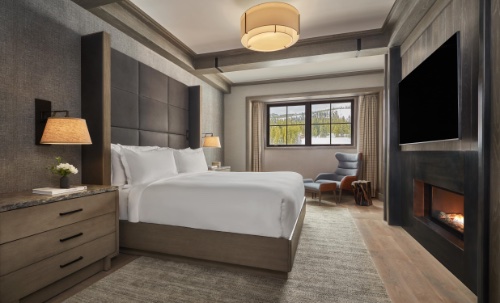 The Spanish Peaks Suite primary bedroom at Montage Big Sky