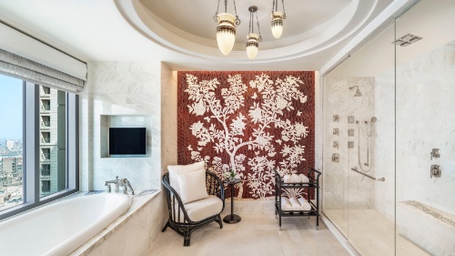 The primary bathroom of a Royal Suite at the St. Regis Cairo