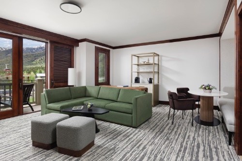 A guest suite living room at Four Seasons Jackson Hole
