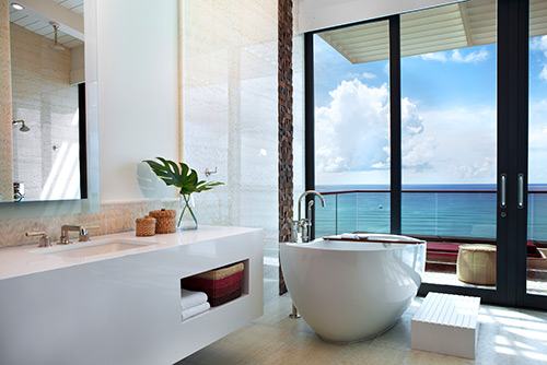 The presidential suite bathroom at Kimpton Seafire Resort & Spa