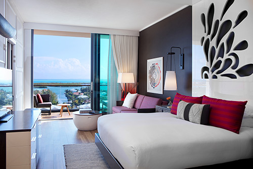 A guest room at Kimpton Seafire Resort & Spa