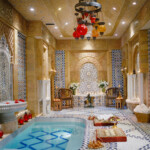 This grand Los Angeles home, christened Le Belvedere, features a Turkish hammam, fourteen fireplaces, a 5,000 bottle wine cellar and more