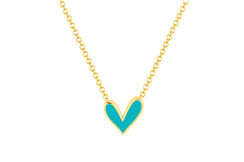 Emily Faith Goldstein's Reversible Diamond and Enamel Heart Necklace Emily Faith Goldstein's Reversible Diamond and Enamel Heart Necklace
