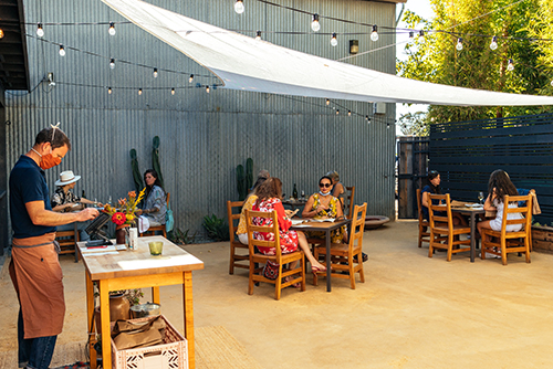 Outdoor seating at Valley