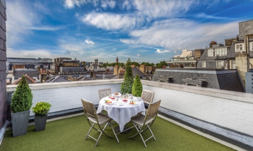 The Mews Penthouse Suite terrace at the Stafford