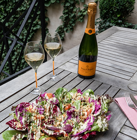 Veuve Clicquot and a winter salad