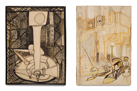 “Anthropograph #19” (1949); “Untitled” (c. 1950).
