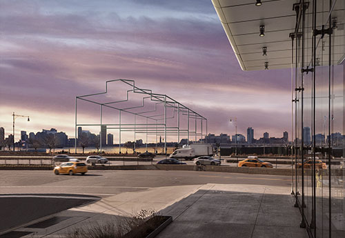 View of Hammons’ “Day’s End” from the Whitney