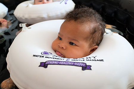 Baby enjoying his hydrotherapy experience